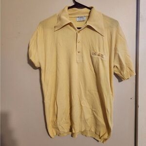 Vtg yellow towncraft polo size mens large small pocket